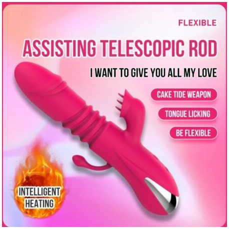 VIBRADOR TRIPLE CONEJO EXPANDIBLE