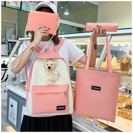 MOCHILA KAWAII 4 PIEZAS